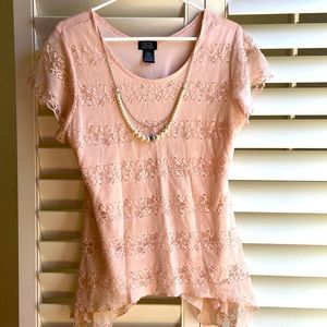 Lace pale pink top